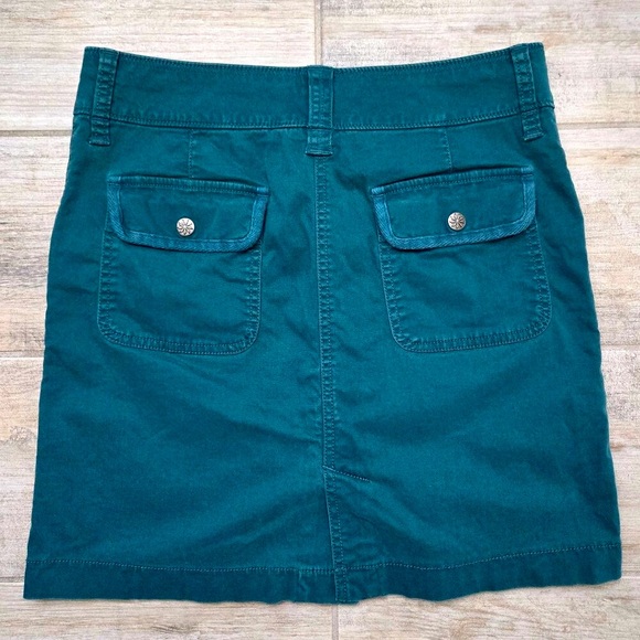 Athleta Teal Skirt Women's Pleated Pocket Soft Micro Canvas Flap Snap Pocket 4 - Picture 2 of 5